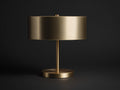 Lampada Da Scrivania 46×46×58 cm - metallo dorato satinato - diffusore a tamburo con stelo slanciato per Camera Da Letto