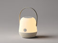 Lampada Da Scrivania portatile 22×22×32 cm - diffusore beige e tessuto grigio - manico ad arco con altoparlante integrato per Camera Da Letto
