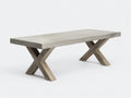Console 175×42×79 cm - piano in cemento grigio e legno invecchiato - due gambe incrociate per Camera Da Letto