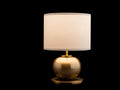 Lampada da scrivania 36×36×52 cm - metallo ottone e tessuto bianco - base sferica per camera da letto
