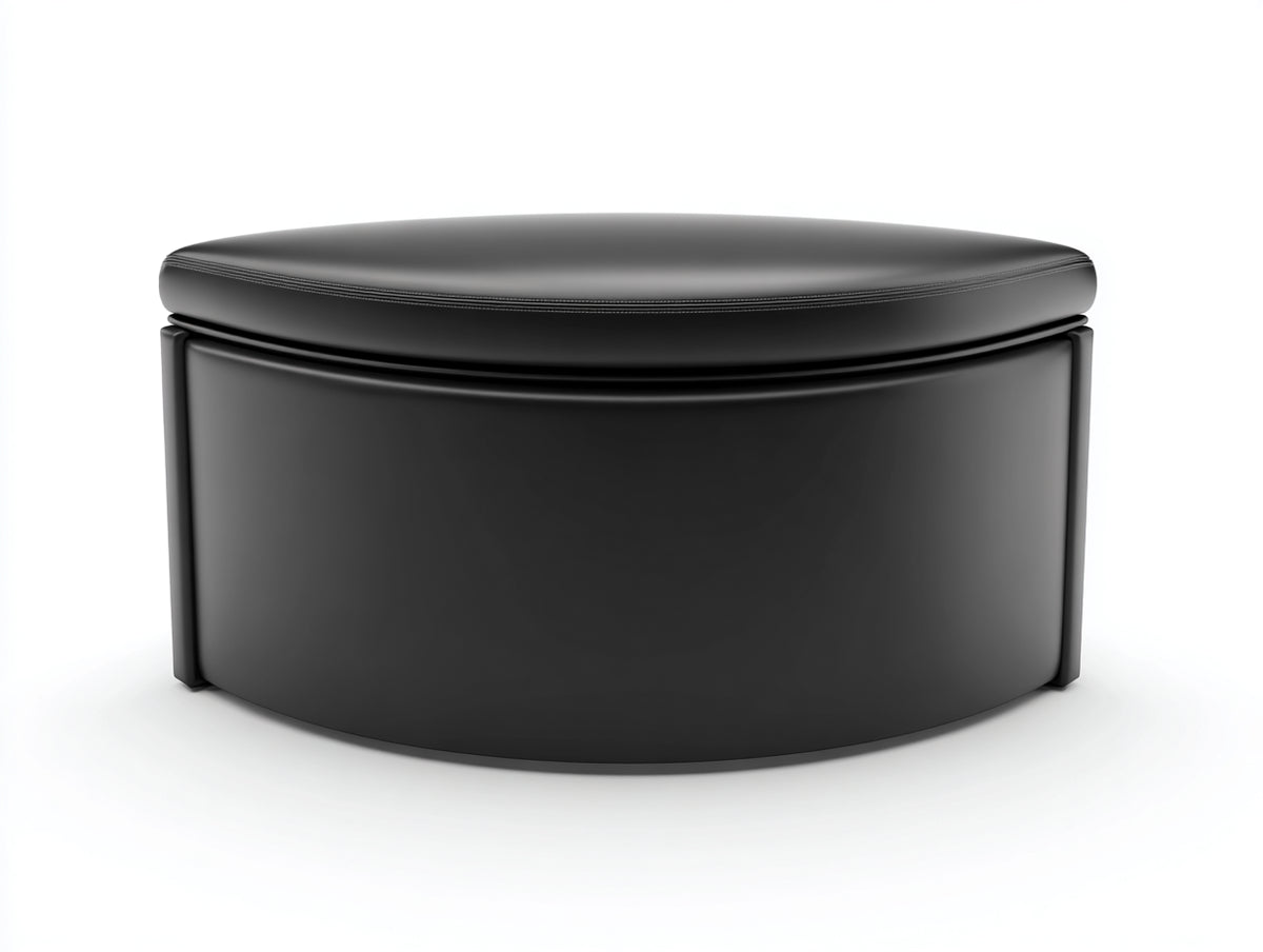 Pedale 90×45×38 cm - rivestimento ecopelle nero - seduta curva contenitore stile elegante per camera da letto