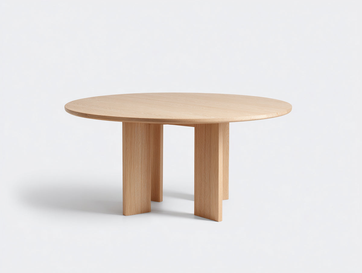Tavolino Da Caffè 100×100×42 cm - piano rotondo in legno naturale - stile moderno per soggiorno