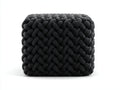 Pedale 45×45×40 cm - rivestimento intrecciato nero - seduta decorativa stile moderno per camera da letto
