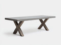 Console 200×50×80 cm - cemento chiaro e legno grigio - struttura incrociata stile contemporaneo per camera da letto