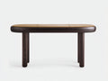 Console 180×45×78 cm - legno scuro e piano ovale - stile moderno per camera da letto