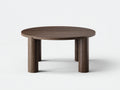 Tavolino Da Caffè rotondo 105×105×45 cm - legno noce scuro - quattro gambe cilindriche per Soggiorno