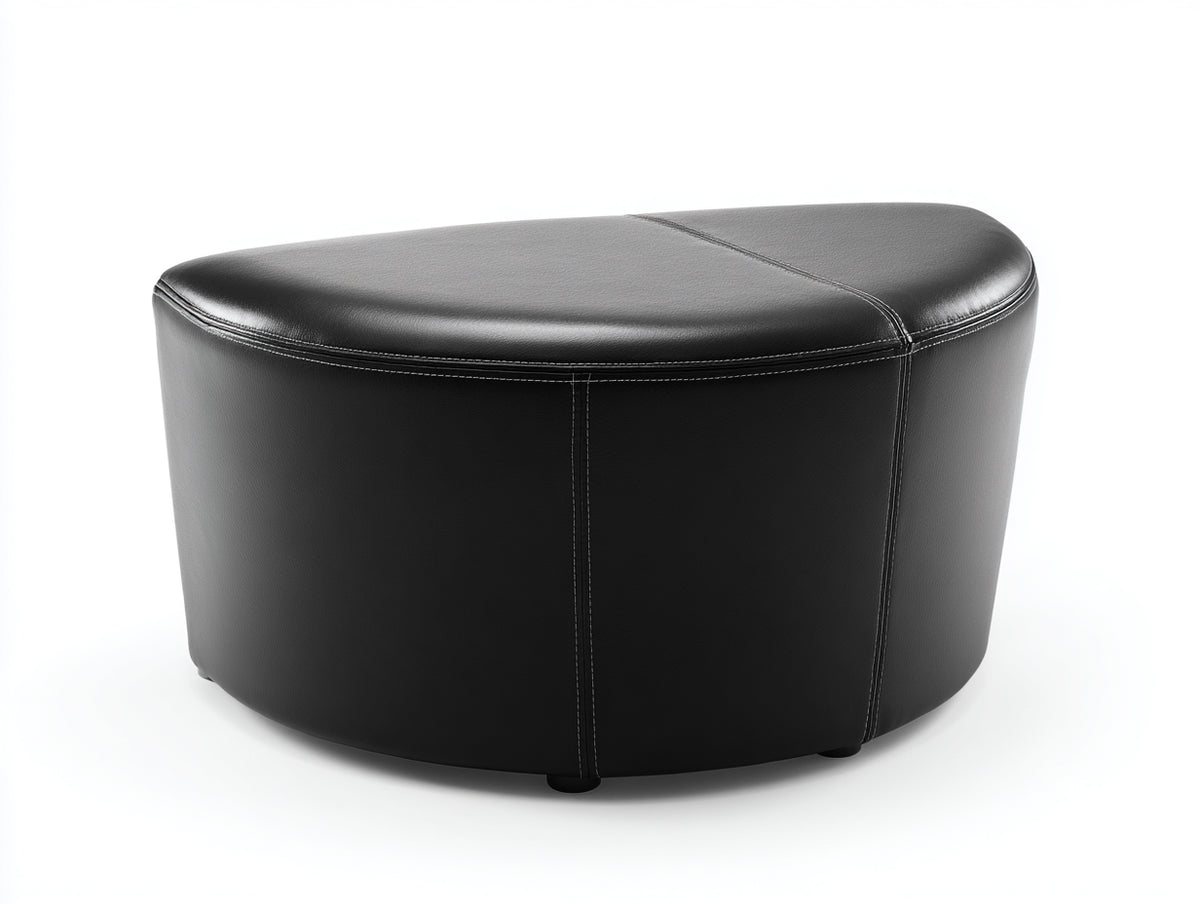 Pedale a mezzaluna 72×48×42 cm - ecopelle nera - seduta compatta con cuciture a contrasto per Camera Da Letto
