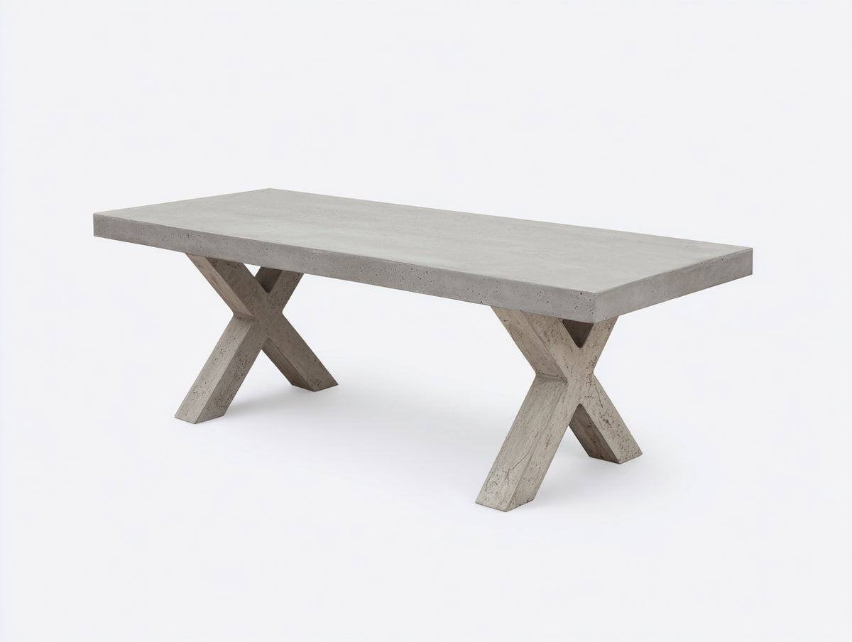 Console 160×40×75 cm - cemento grigio - struttura geometrica moderna per camera da letto