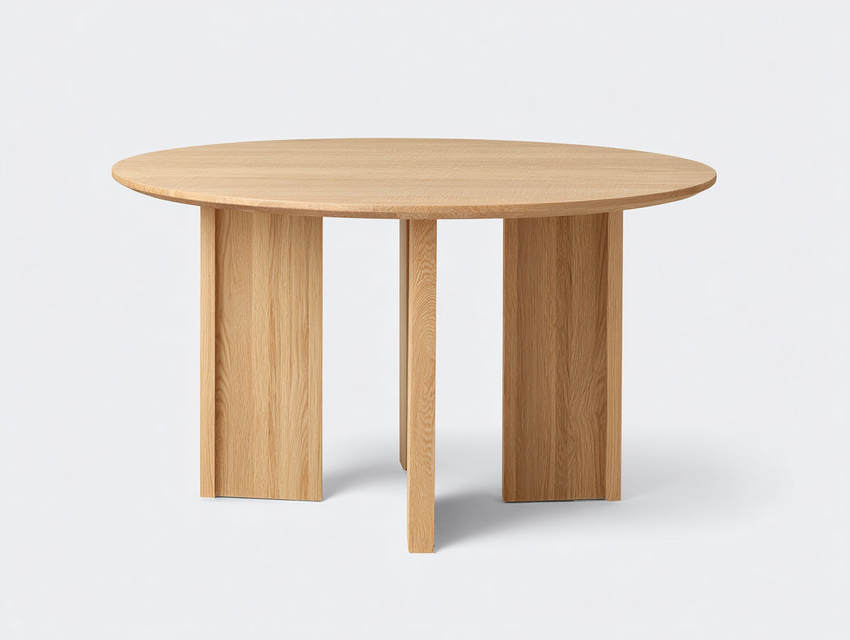 Tavolino Da Caffè 115×115×45 cm - piano circolare effetto rovere chiaro - design nordico per soggiorno