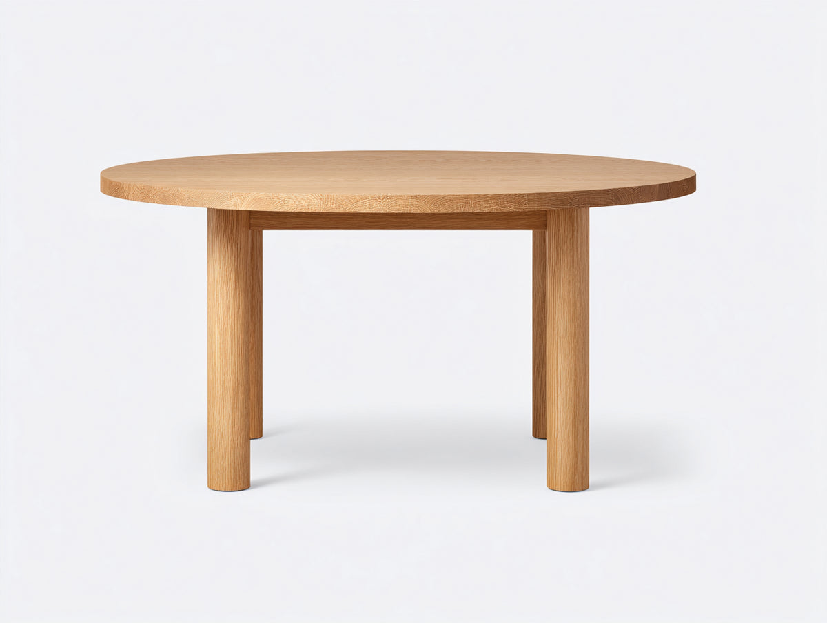 Tavolino Da Caffè circolare 105×105×43 cm - legno rovere miele - telaio sottopiano e quattro supporti dritti per Soggiorno