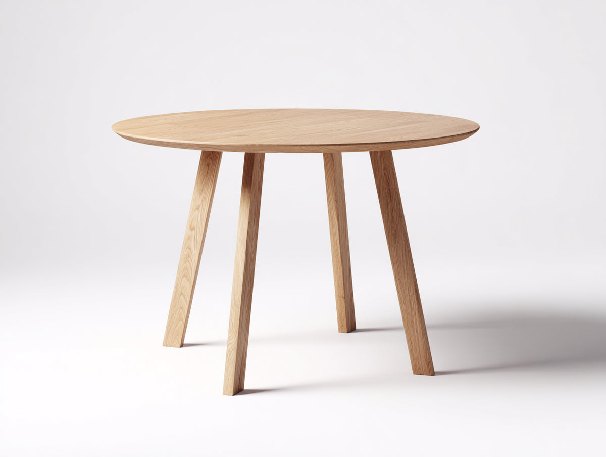 Tavolino Da Caffè 120×120×43 cm - piano rotondo in rovere chiaro - stile scandinavo per soggiorno