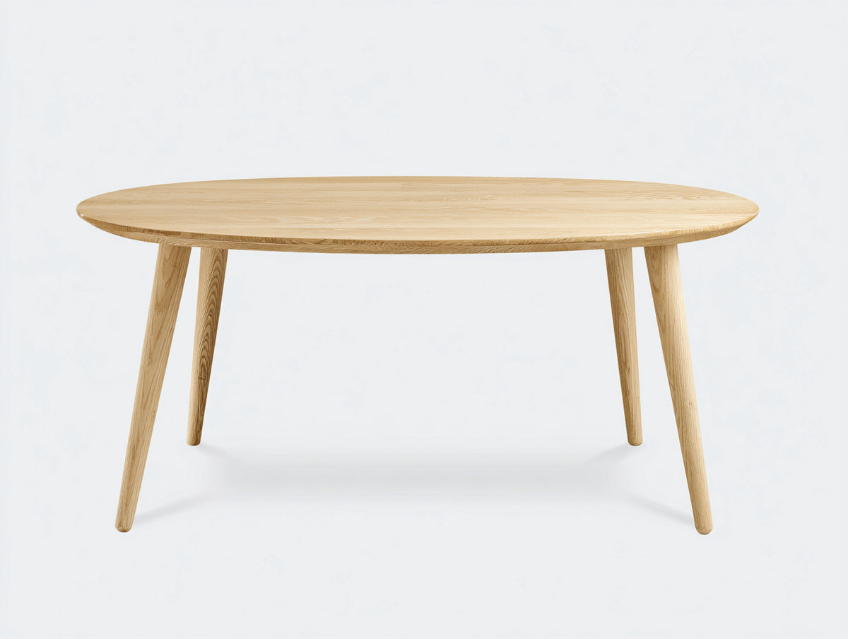 Tavolino Da Caffè 130×80×45 cm - piano ovale effetto legno naturale - design retrò per soggiorno