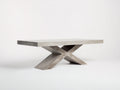 Console 160×45×78 cm - cemento grigio chiaro - piano spesso con base centrale incrociata per Camera Da Letto