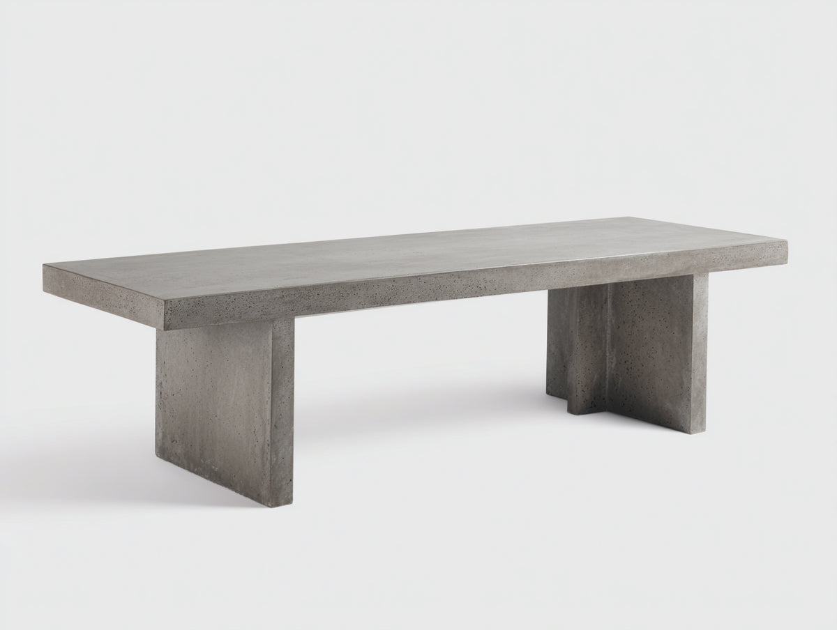 Console 180×45×78 cm - cemento naturale - piano rettangolare stile industriale per camera da letto